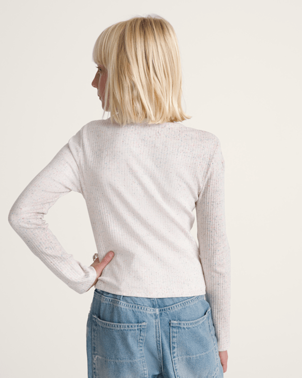Kids Teri Confetti Rib Long Sleeve Shirt
