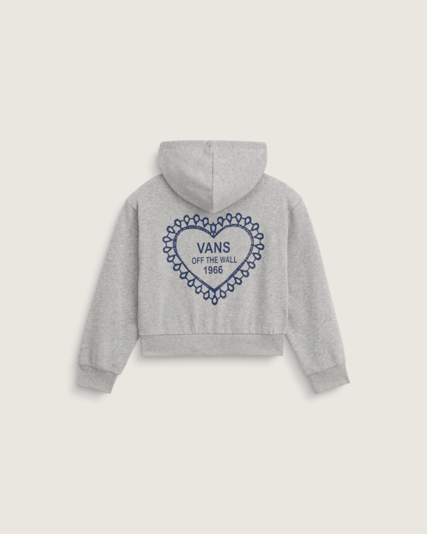 Kids Lacey Daze Retro Zip Hoodie in Cement Heather Grey | Vans
