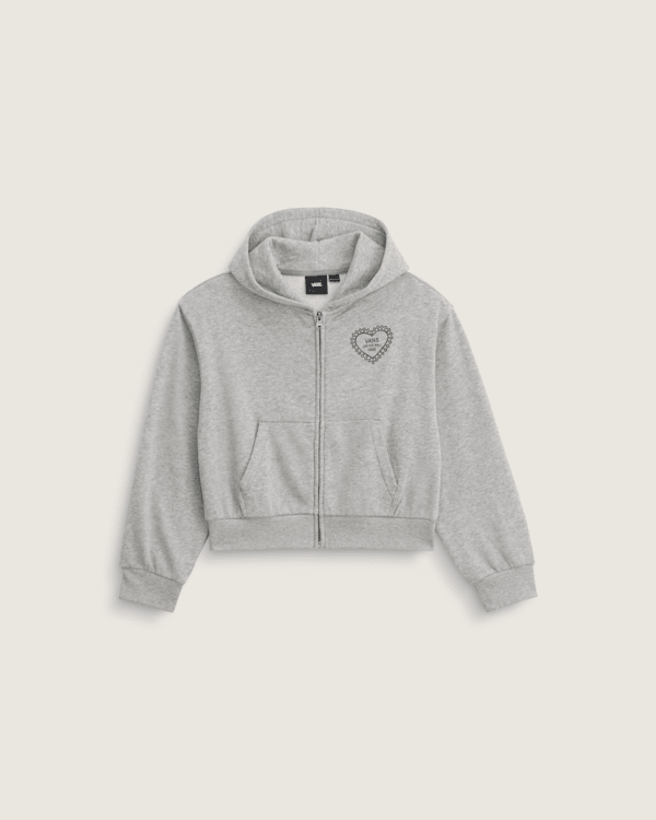 Kids Lacey Daze Retro Zip Hoodie en Cement Heather Grey | Vans CA