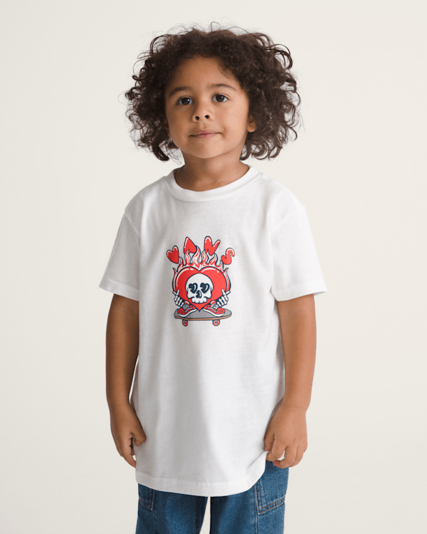 Little Kids Wheely Love Vans T-Shirt in White | Vans