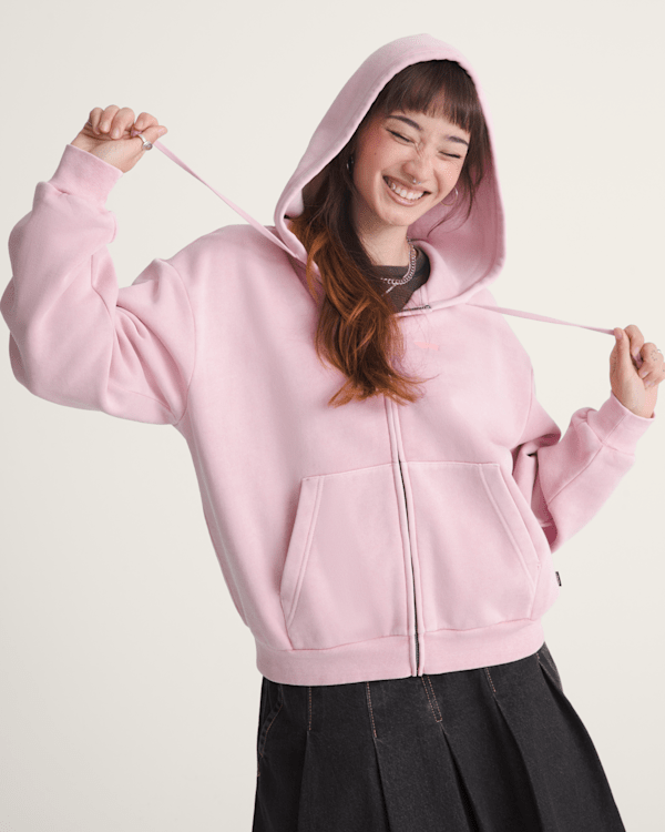 Salton Washed Full Zip Hoodie in CORAL BLUSH | Vans