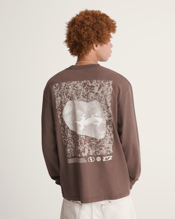 ｙ*ｏ様 House on the Hill L/S Tee (Brown Ho On the House T-Shirt in Vintage Cocoa Brown | Vans