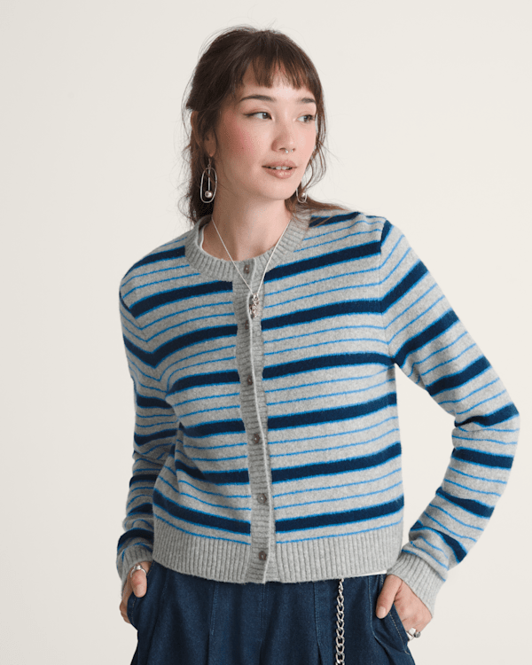 Premium Dolly Stripe Cardigan Sweater