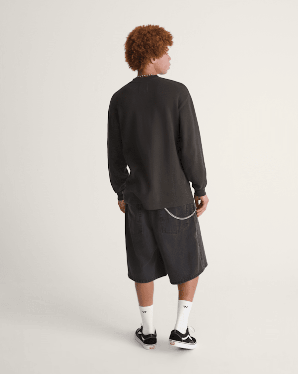 Check-5 Baggy Denim Shorts in Washed Black | Vans