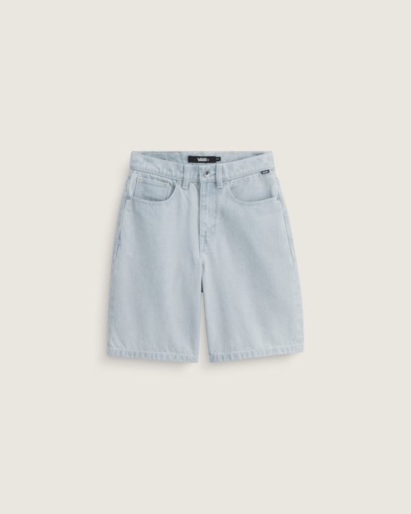 Kids Check-5 Baggy Denim Shorts in Ice Blue | Vans