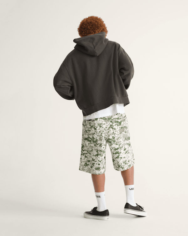 Premium Check-5 Baggy Canvas Short in Digi Camo Green | Vans