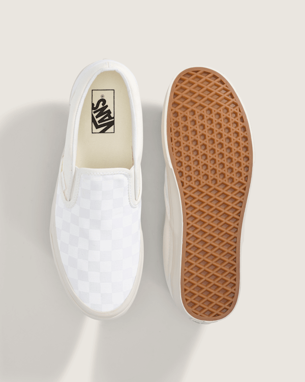 Classic Slip-On Checkerboard Shoe in Checkerboard Blanc De Blanc