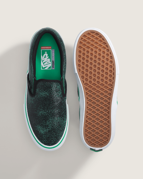 Skate Slip-On Shoe in Black / Green | Vans