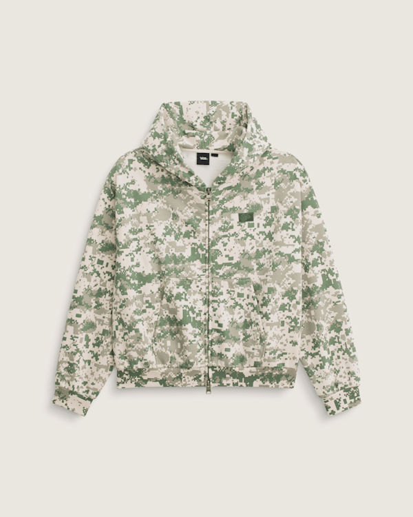 Premium Zip Hoodie in Digi Camo Green | Vans