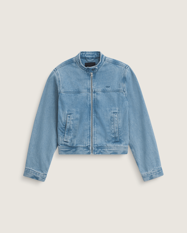 Premium Wmn Pomona Collarless Station Jacket in Stonewash Blue | Vans