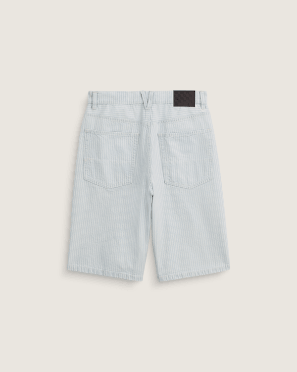 Check-5 Baggy Denim Shorts in Ice Stripe Blue | Vans
