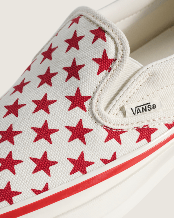 Premium Classic Slip-On Shoe in Racing Red / Marshmallow White | Vans