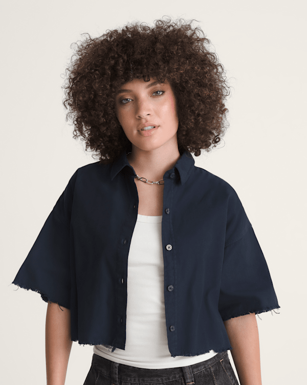 Crop Shirt in Parisian Night Blue | Vans