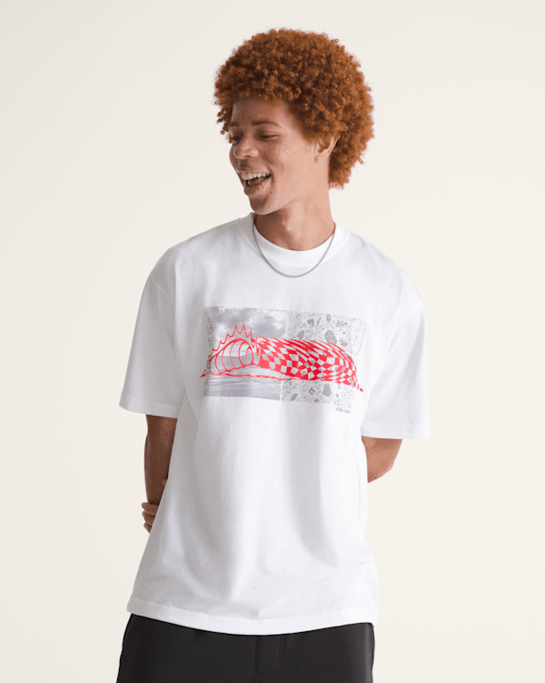 Wave Check T-Shirt in White | Vans