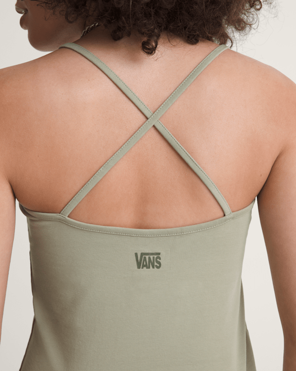 Cross Back Tank Top in Soft Sage Green | Vans