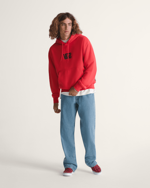 Stretch Logo Pullover Hoodie in Crimson Haze Red | Vans