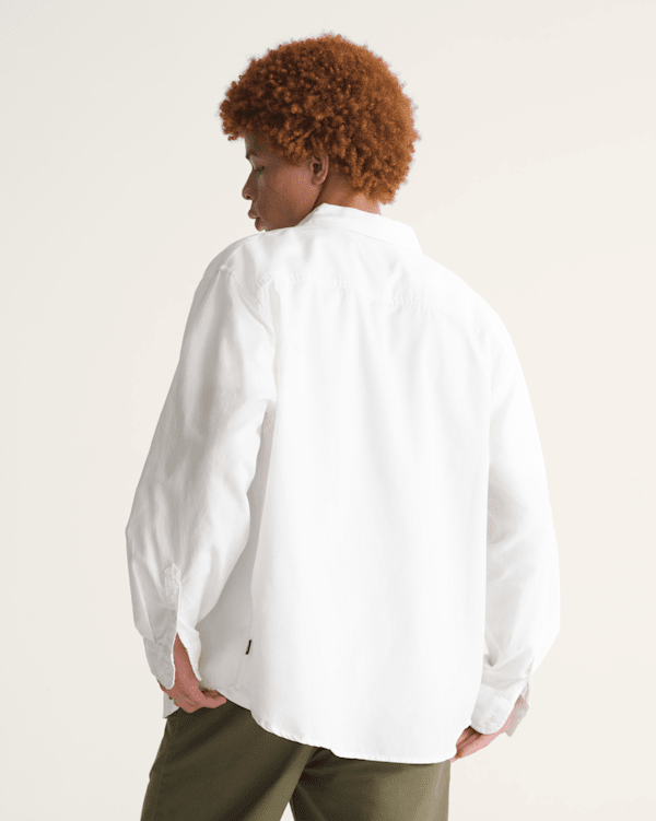 Lawson Solid Oxford Long Sleeve Shirt in White | Vans
