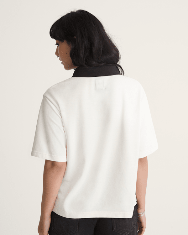 Swing Knit Polo Shirt in Marshmallow White | Vans display picture 2