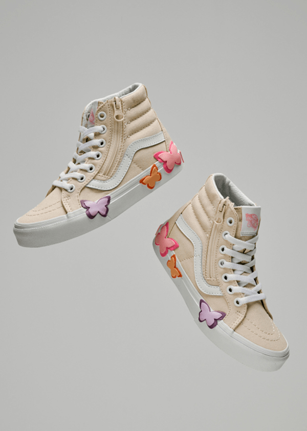 Little Kids Sk8-Hi Side Zip Shoe en Turtledove White | Vans CA
