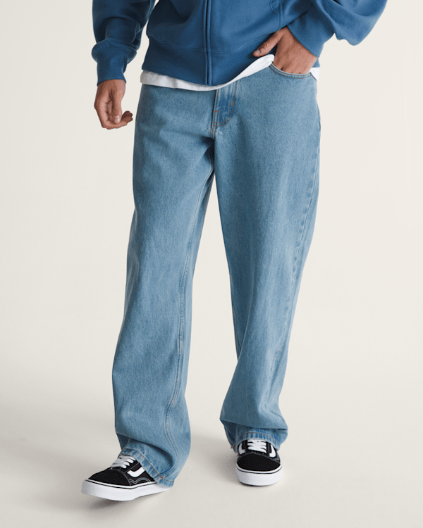 Check-5 Loose Denim Pants in Stonewash Blue | Vans
