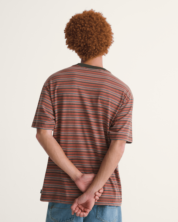 Cameron Stripe Knit Shirt in Obsidian Fern-Light Bronze | Vans