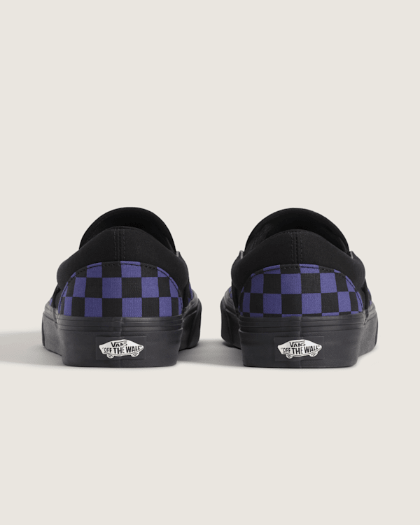 Classic Slip-On Checkerboard Shoe in Checkerboard Black / Twilight
