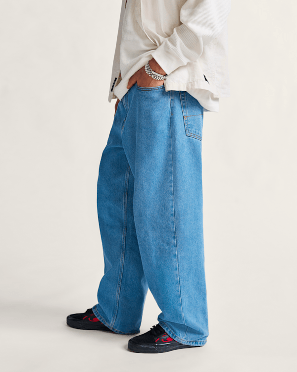 Check-5 Baggy Denim Pants in Stonewash Blue | Vans
