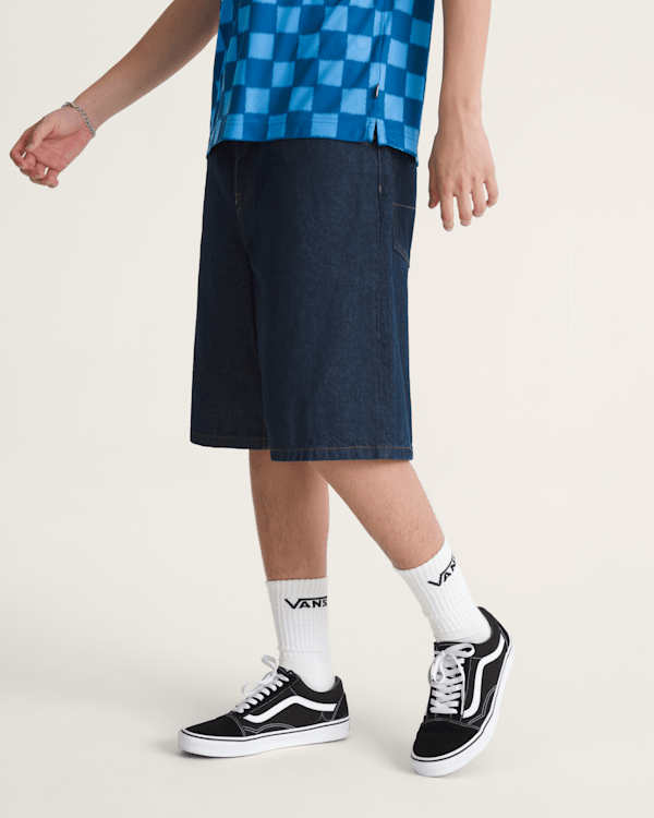 Premium Check-5 Baggy Denim Short