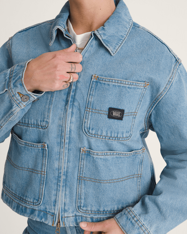 Emily Boxy Work Wear Jacket in Stonewash Blue | Vans