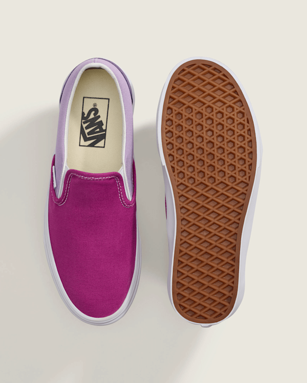 Classic Slip-On Shoe in Color Block Purple / Blues | Vans