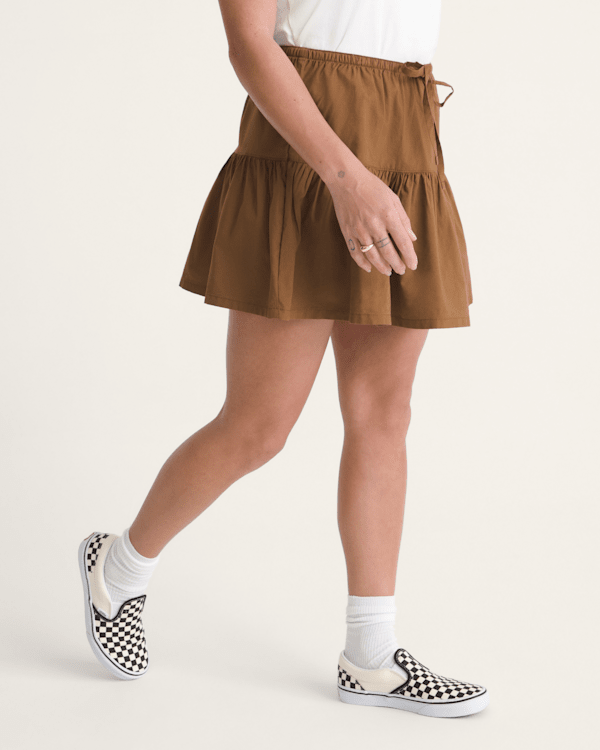 Francesca Mini Skirt in Dachshund Brown | Vans