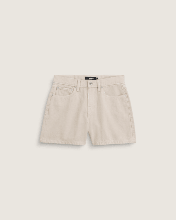 Check-5 Mid Rise Shorts in Oatmeal Beige | Vans
