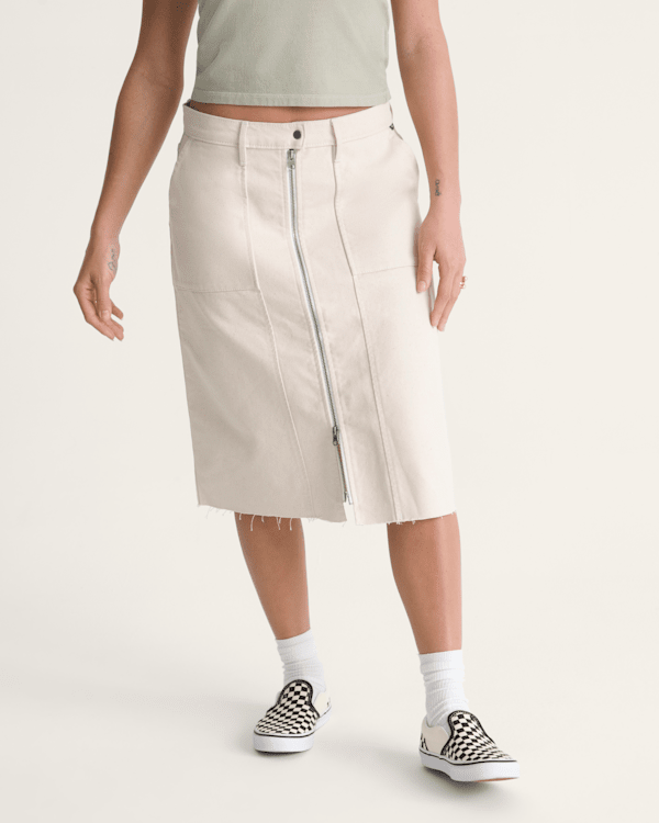 Canvas Midi Skirt in Natural Seed Beige | Vans