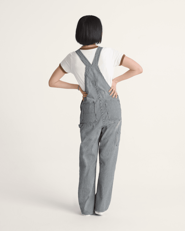 Chore Stripe Overall in Hickory Stripe Blue | Vans