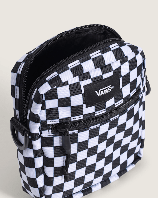 Vans Black & White Sherpa Checkerboard Mini crossbody Vans Winter checkerboard sling bag in black and white | ASOS main image 2