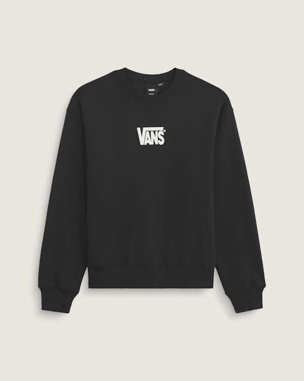 VESPウェア Logo Stretch Knit Crew 2XL Stretch Logo Crew Sweatshirt en Black / White | Vans CA