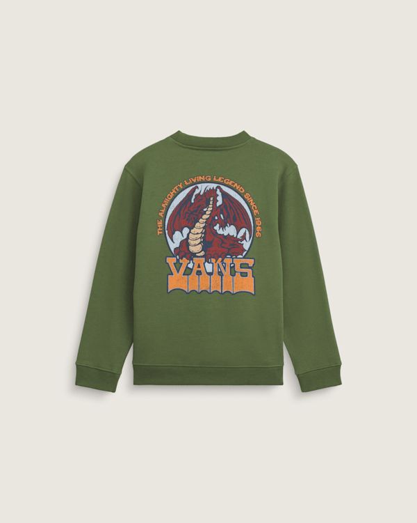 Kids Living Legend Crew Sweatshirt in Green Balsam | Vans
