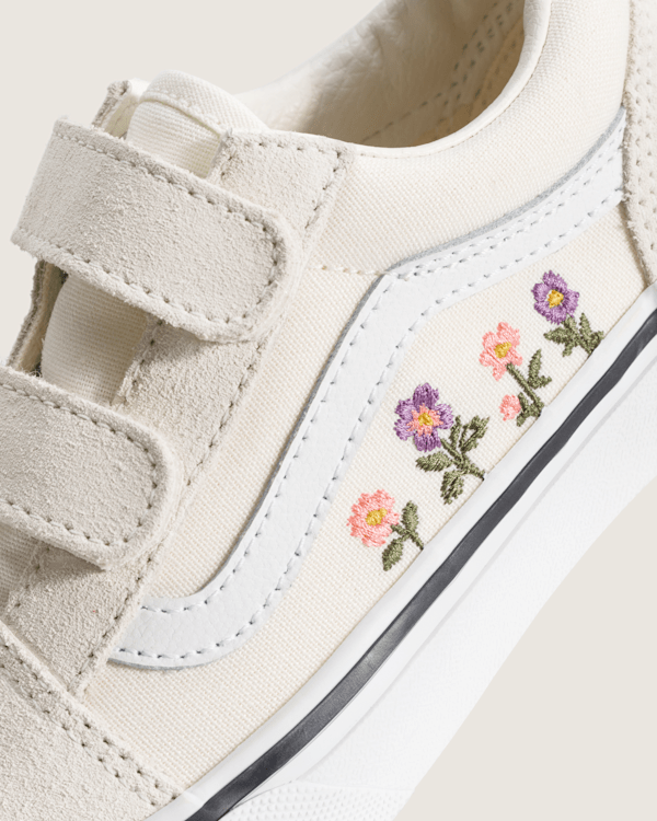Little Kids Old Skool V Shoe in Floral Embroidery Marshmallow | Vans