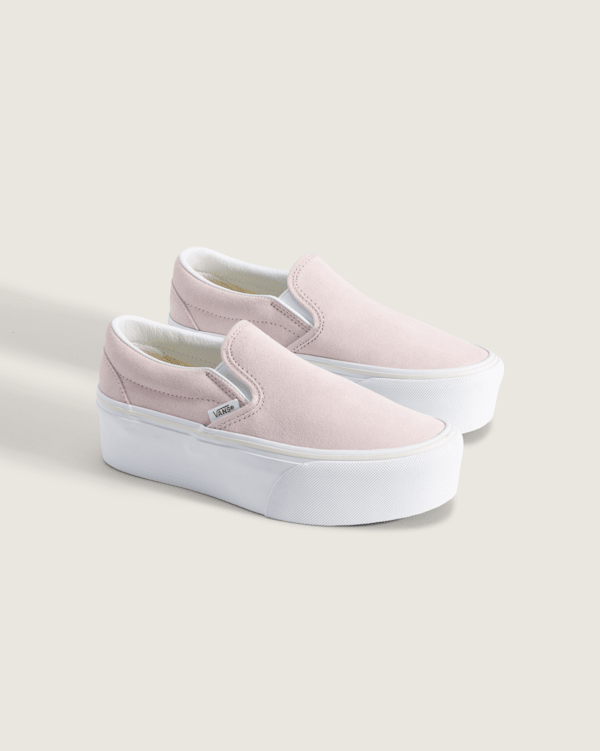 Big Kids Classic Slip-On Platform Shoe in Neutrals Pale Petal Pink