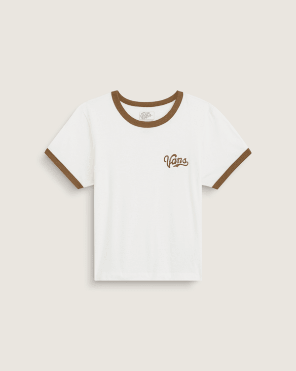 Lefty Script Ringer T-Shirt in Marshmallow White | Vans