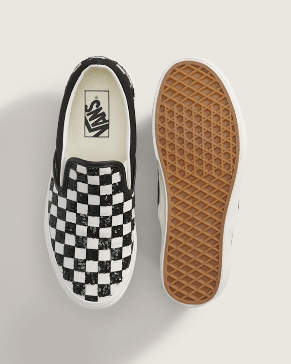 Classic Slip-On Checkerboard Shoe in Checkerboard White / Black | Vans