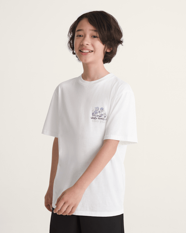Kids Checker Bros T-Shirt in White | Vans