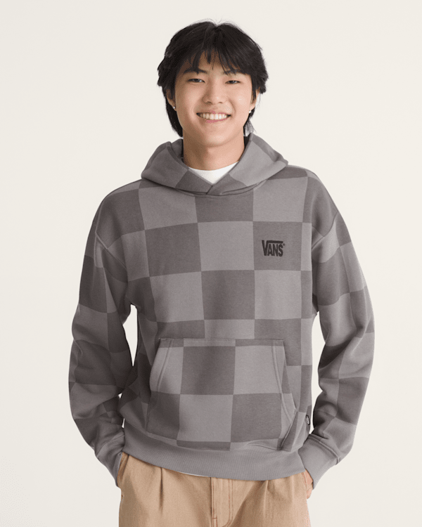 Stretch Logo Checkerboard Pullover Hoodie