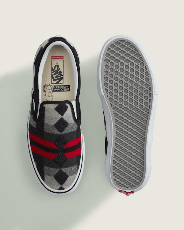 Van Doren Approved x All Nations Skate Slip-On Shoe in Black
