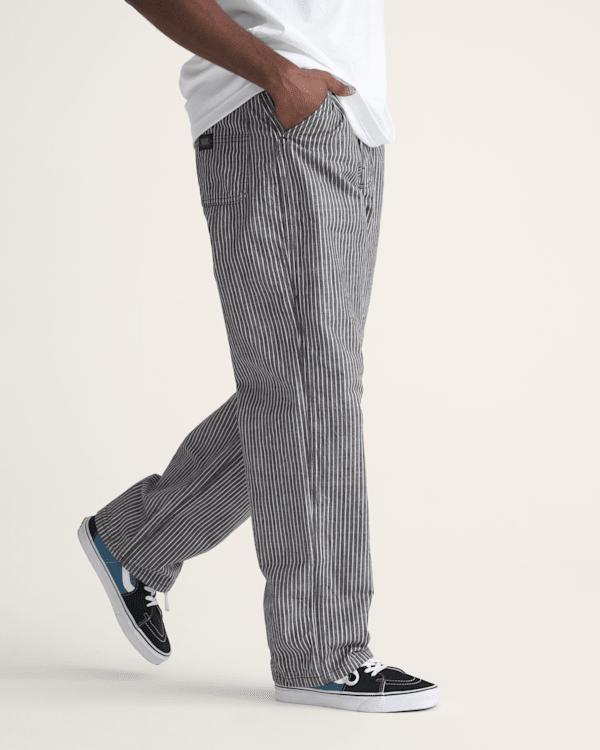 Chore Loose Stripe Denim Pants in Black / White | Vans