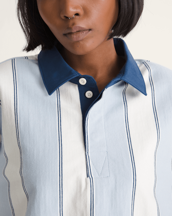 Becky Rugby Shirt in Soft Slate Blue | Vans