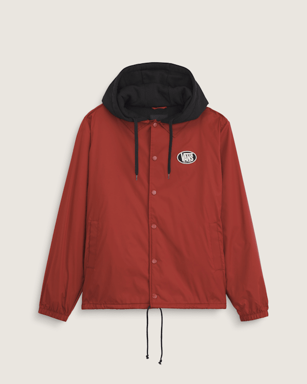 Torrey Hooded Coaches Jacket in Poppy Ember Red | Vans