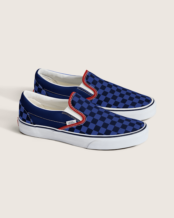 Classic Slip-On Checkerboard Shoe in Checkerboard Navy / Blue | Vans