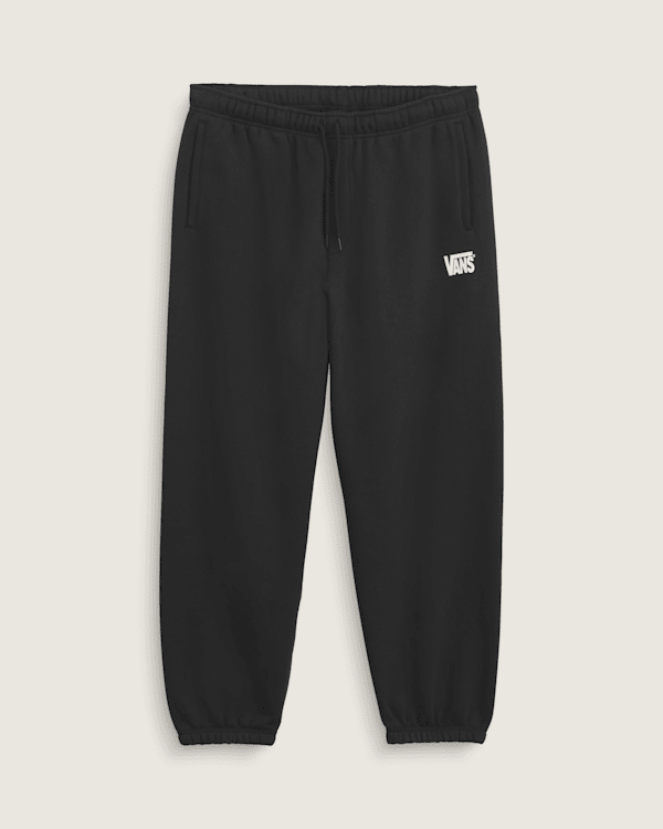 Stretch Logo Fleece Pants in Black / White | Vans