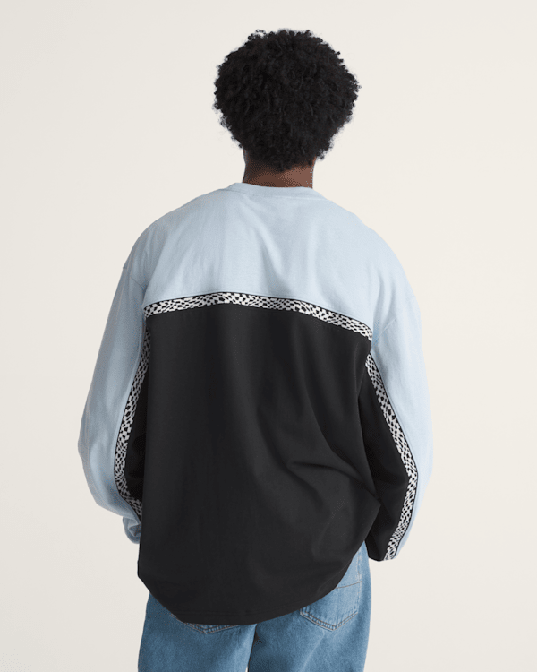 Blocked Checkerboard Long Sleeve Knit
